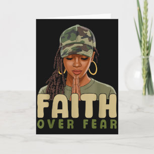 Faith Over Fear Christian Camo African American Af Card