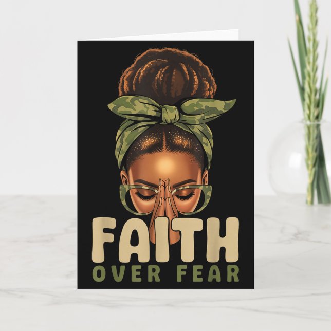 Faith Over Fear Christian Camo African American Af Card (Front)