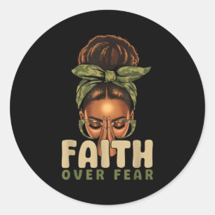 Faith Over Fear Christian Camo African American Af Classic Round Sticker