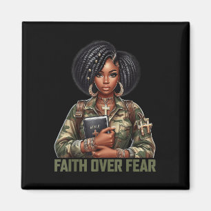 Faith Over Fear Christian Camo African American Af Magnet