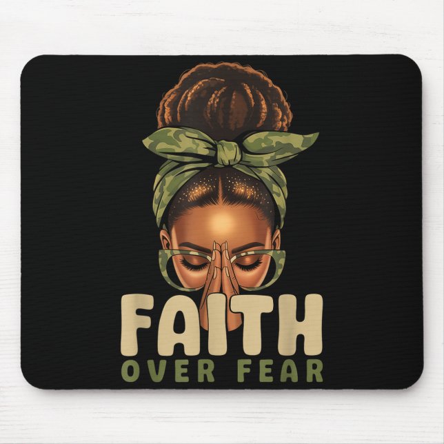 Faith Over Fear Christian Camo African American Af Mouse Mat (Front)