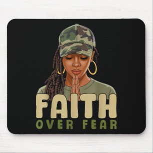 Faith Over Fear Christian Camo African American Af Mouse Mat