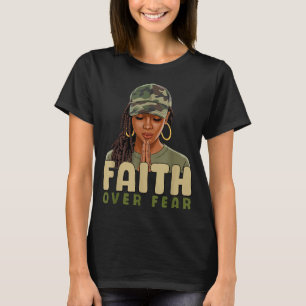 Faith Over Fear Christian Camo African American Af T-Shirt