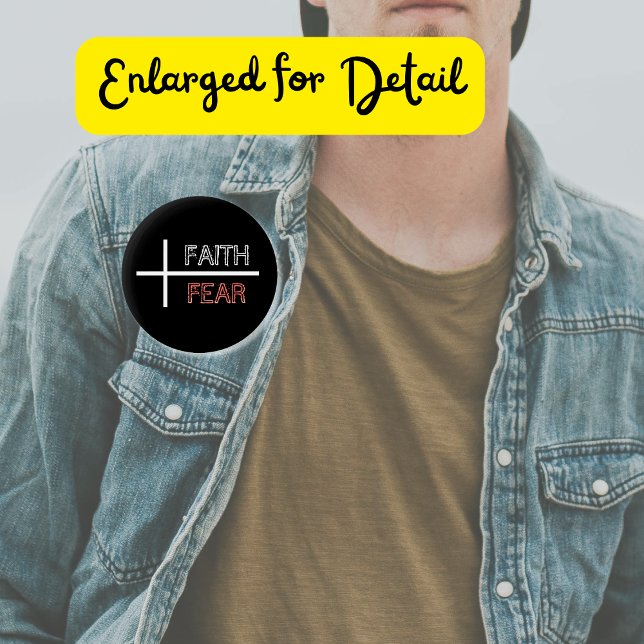 Faith Over Fear Christian Cross  6 Cm Round Badge (Creator Uploaded)