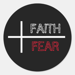 Faith Over Fear Christian Cross Classic Round Sticker
