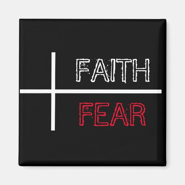 Faith Over Fear Christian Cross  Magnet (Front)