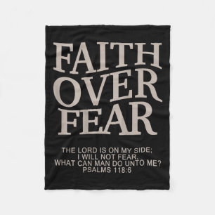 Faith Over Fear Christian  Fleece Blanket