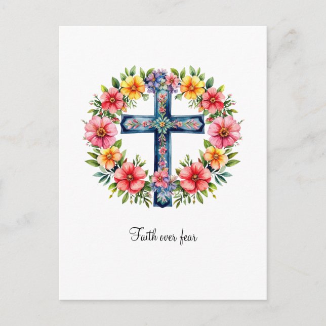 Faith Over Fear Christian Greeting Card  (Front)