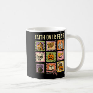 Faith Over Fear Christian Halloween Stamp Believer Coffee Mug