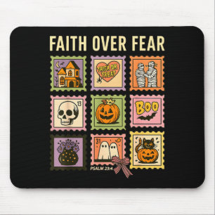 Faith Over Fear Christian Halloween Stamp Believer Mouse Mat