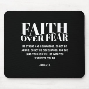 Faith Over Fear Christian Jesus Bible Verse Men Wo Mouse Mat