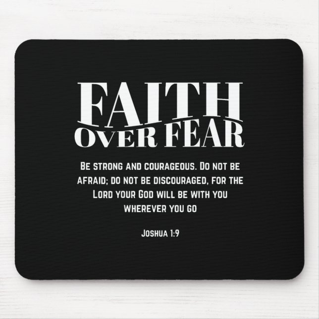 Faith Over Fear Christian Jesus Bible Verse Men Wo Mouse Mat (Front)