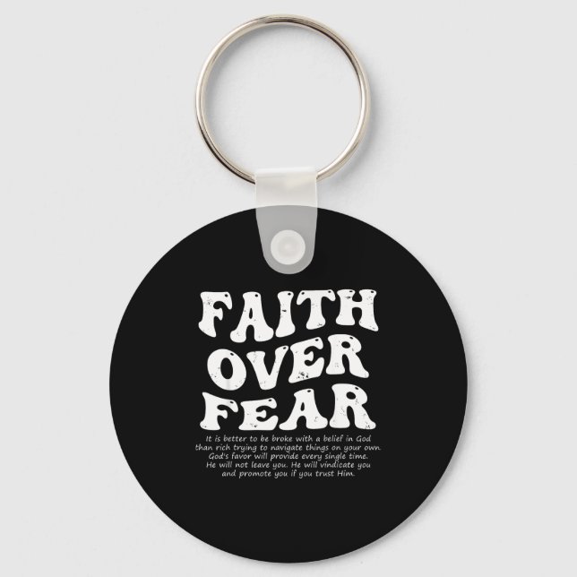 Faith Over Fear Christian  Key Ring (Front)