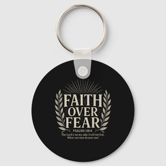 Faith Over Fear Christian  Key Ring (Front)