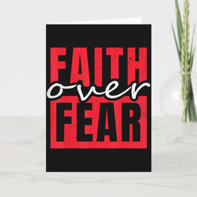 Faith Over Fear Christian Men Women  Card (Front)