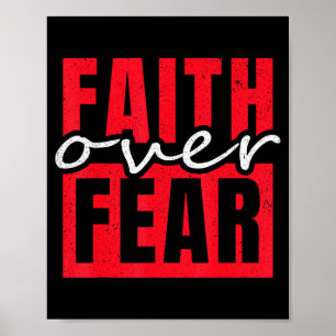 Faith Over Fear Christian Men Women Poster