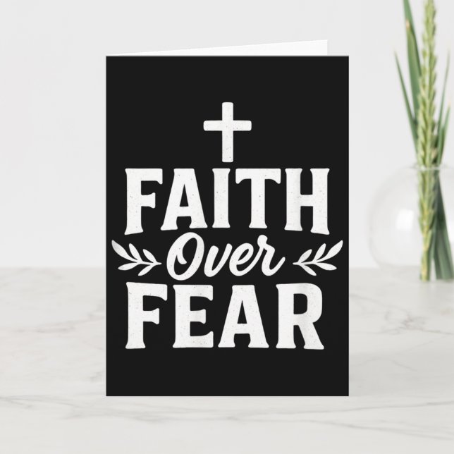 Faith Over Fear Christian Motivational Bible Verse Card (Front)