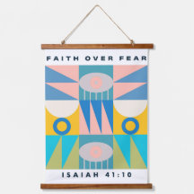 Faith Over Fear Christian Poster Modern Abstract