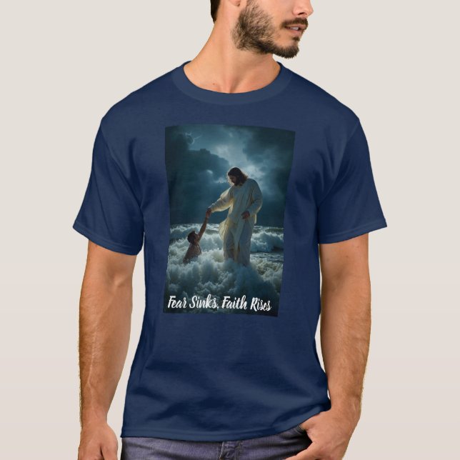 "Faith Over Fear" Christian T-shirt. T-Shirt (Front)