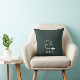 Faith Over Fear Christian Throw Pillow