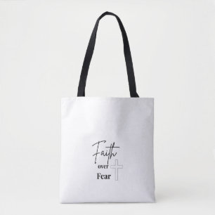 Faith Over Fear Christian Tote Bag