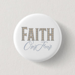 Faith Over Fear Christian Typography Design 3 Cm Round Badge