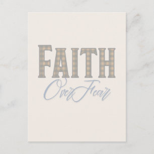 Faith Over Fear Christian Typography Design Postcard