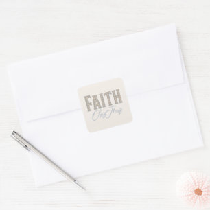 Faith Over Fear Christian Typography Design Square Sticker