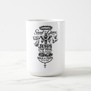 Faith Over Fear Christian Vintage Design Coffee Mug