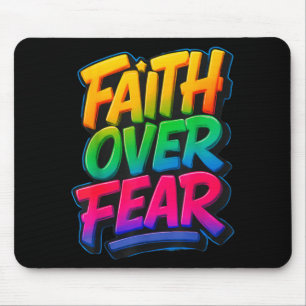 Faith Over Fear Christian Women Men Insrational Gr Mouse Mat