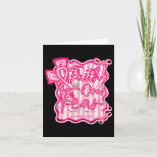 Faith Over Fear Coquette Bow Cross Christian Breas Card