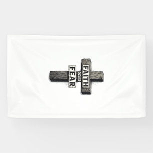 Faith Over Fear Cross Vintage Engraving Shirt (1) Banner