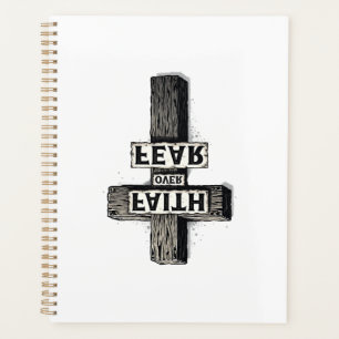 Faith Over Fear Cross Vintage Engraving Shirt (1) Planner