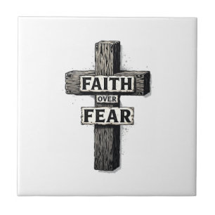 Faith Over Fear Cross Vintage Engraving Shirt (1) Tile