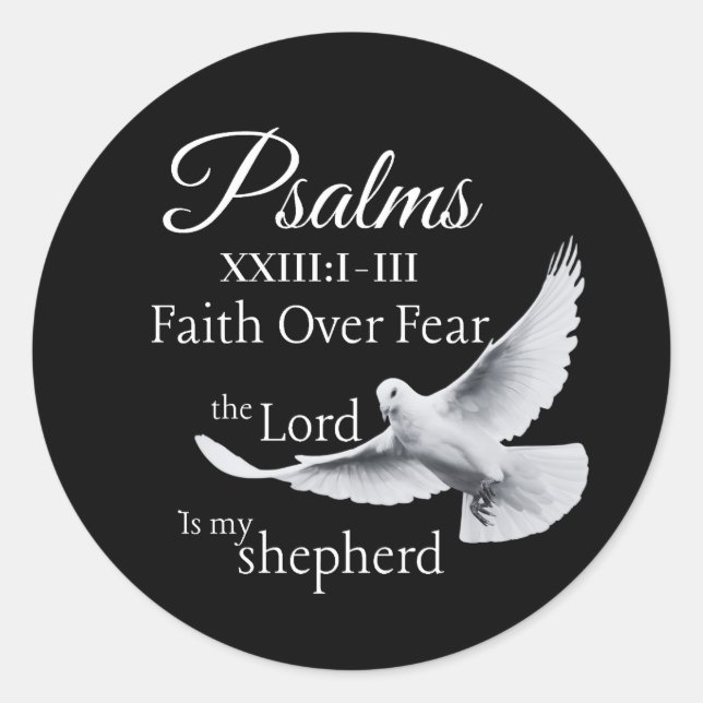 Faith Over Fear Encouragement in White Classic Round Sticker (Front)