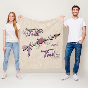 Faith Over Fear Fleece Blanket