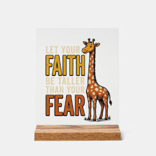 Faith Over Fear Giraffe Vintage Christian Shirt_1 Acrylic Sign