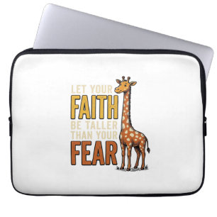 Faith Over Fear Giraffe Vintage Christian Shirt_1 Laptop Sleeve