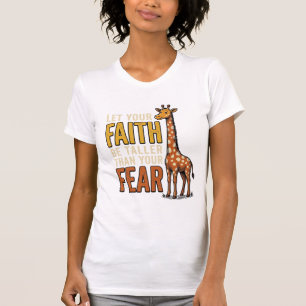 Faith Over Fear Giraffe Vintage Christian Shirt_1 T-Shirt