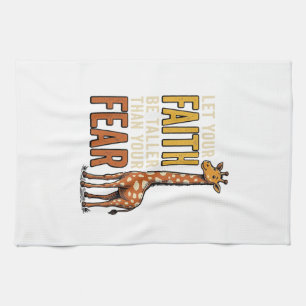 Faith Over Fear Giraffe Vintage Christian Shirt_1 Tea Towel