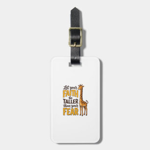 Faith Over Fear Giraffe Vintage Christian Shirt De Luggage Tag