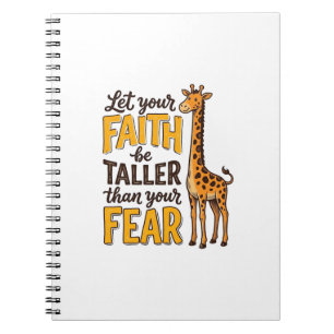 Faith Over Fear Giraffe Vintage Christian Shirt De Notebook