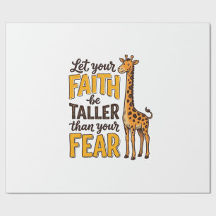 Faith Over Fear Giraffe Vintage Christian Shirt De Wrapping Paper
