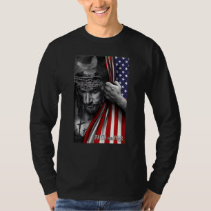 Faith Over Fear God Jesus Christian Flag T-Shirt