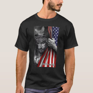 Faith Over Fear God Jesus Christian Flag T-Shirt