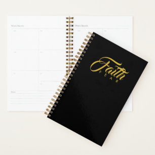 Faith Over Fear Gold and Black Planner