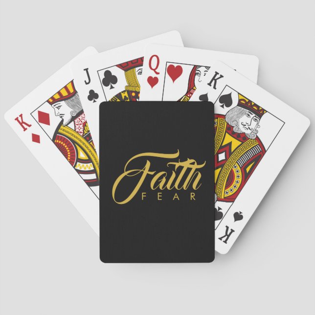 Faith Over Fear Gold and Black Playing Cards (Back)