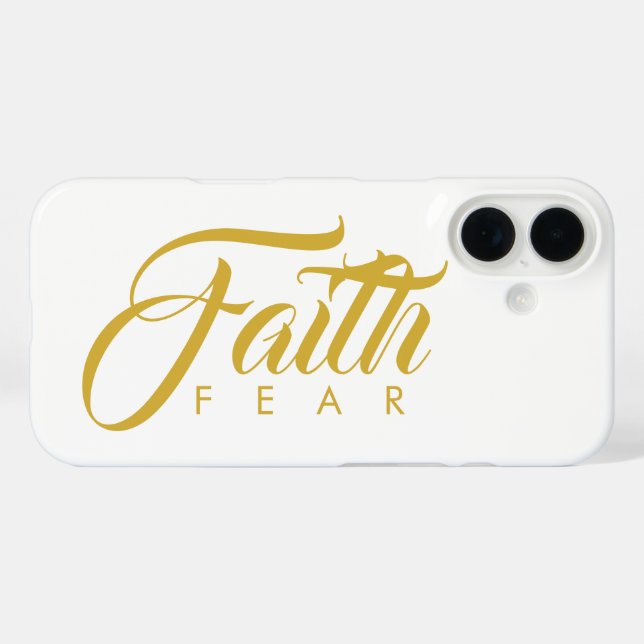 Faith Over Fear Gold and White Case-Mate iPhone Case (Back (Horizontal))