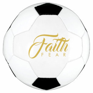 Faith Over Fear Gold Graphic Football