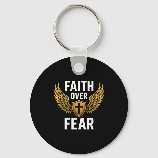 Faith Over Fear Gold  Key Ring (Front)
